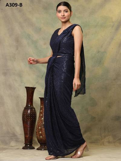 D.NO. A309-A TO A309-C BY AMOHA EMBROIDERY SAREE WHOLESALER IN INDIA